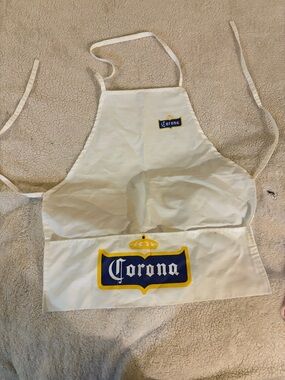 Kids Corona White Apron with Blue and Yellow Logo